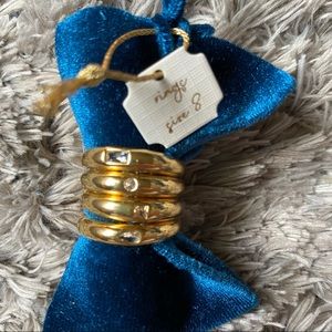 Anthropologie set of four gold stackable rings